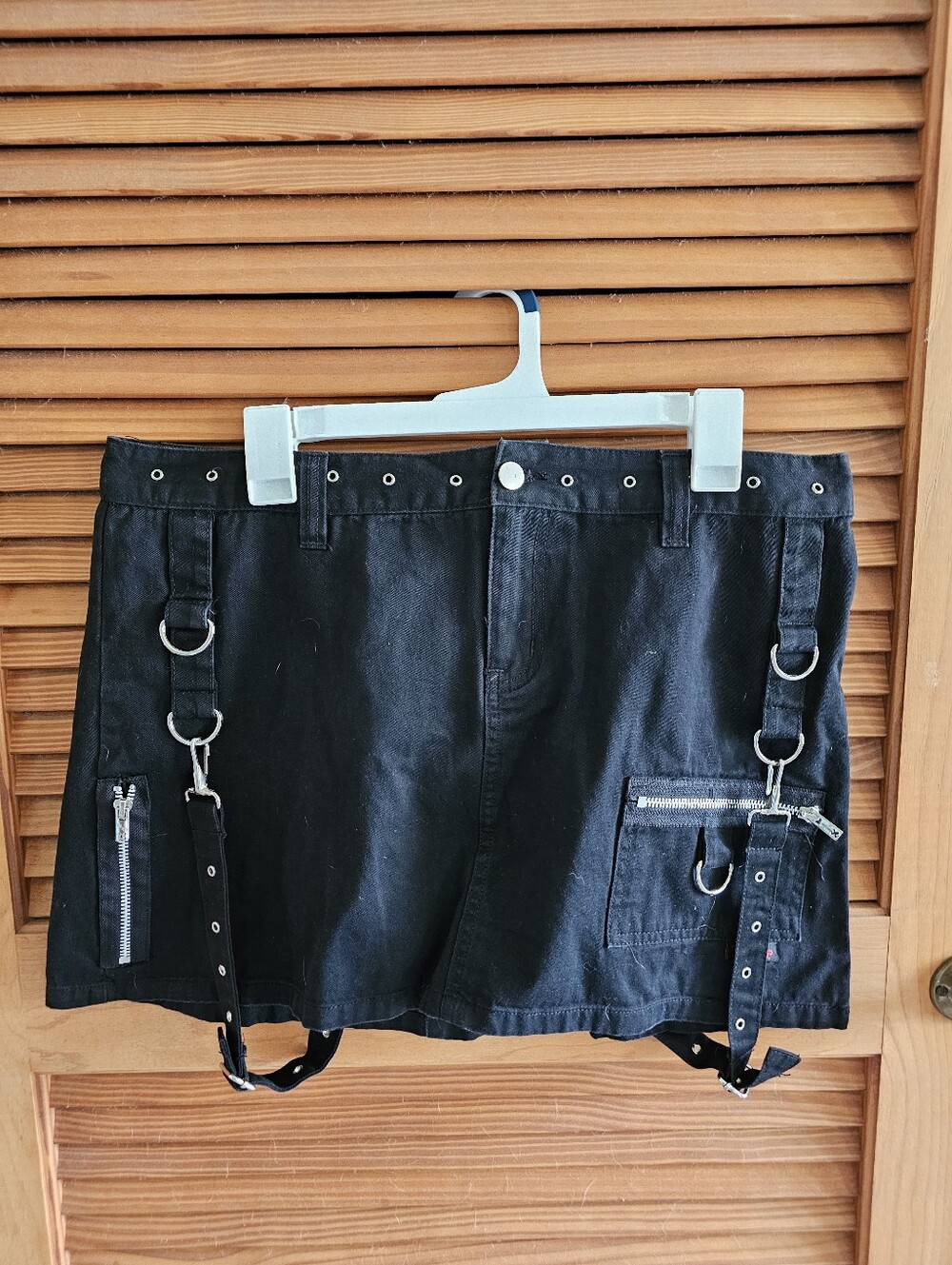Tripp NYC Black Womens Cargo Skirt with D-Ring Straps